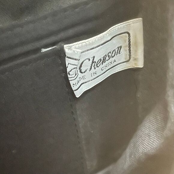 Vintage Chenson CS Oversized Black Clutch Wristlet Wallet Netal Clasp - Picture 7 of 12